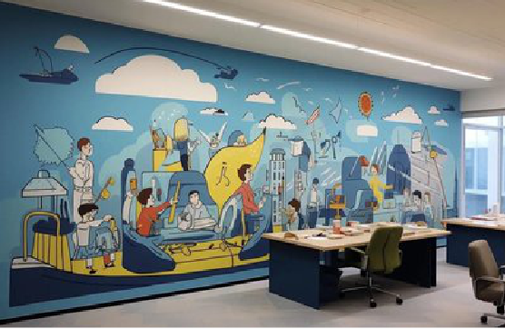 乐山办公室墙绘的特点。