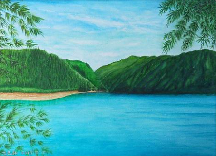 乐山在墙绘中，如何绘画绿水青山？