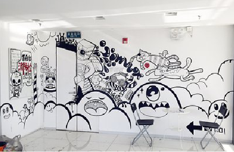 乐山手绘墙并非传统涂鸦。